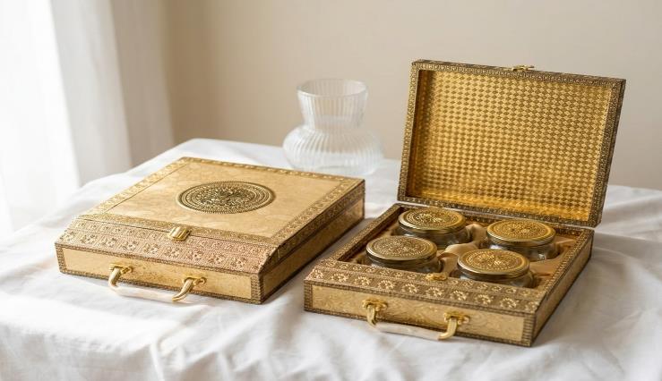 Rajputana Style Boxes 4-Jar Festive Gift Box (GT 111)