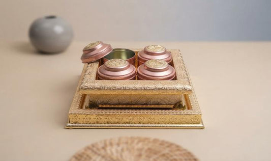 Rajputana Style Boxes 4-Jar Festive Gift Box (786 NEW)