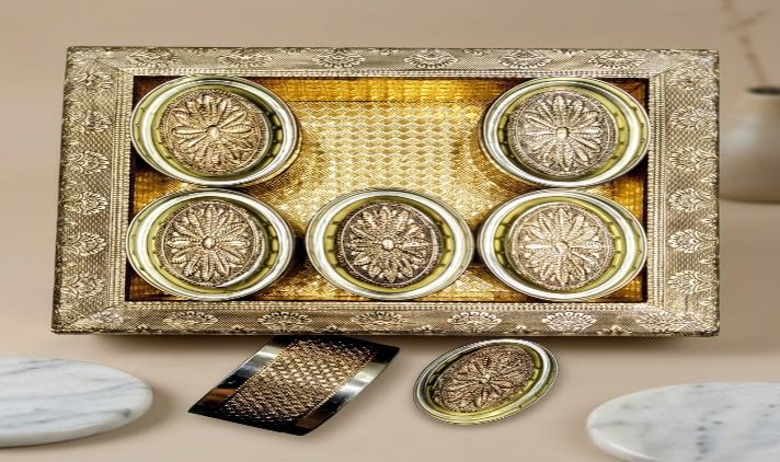 Rajputana Style Boxes 6-Jar Festive Gift Box (790 6J-OVAL)
