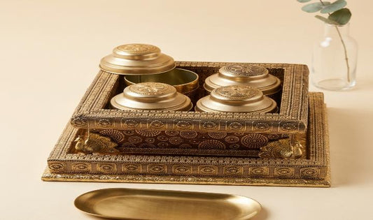Rajputana Style Boxes 4-Jar Festive Gift Box (786-4J)