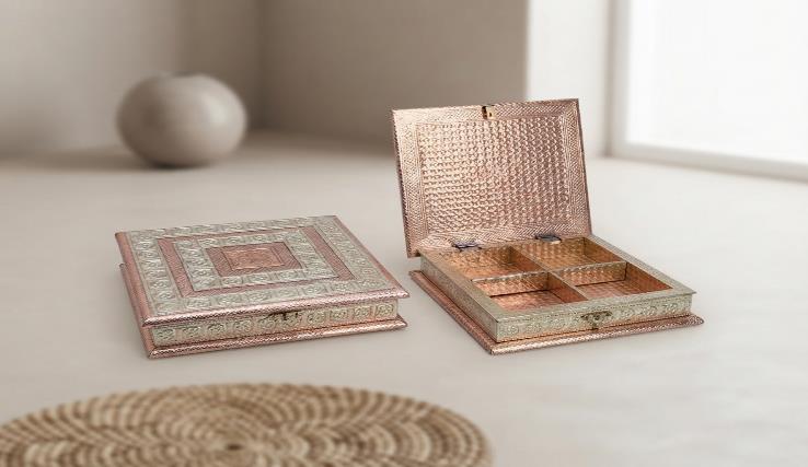 Rajputana Style Boxes 10x10 Festive Gift Box (METAL)