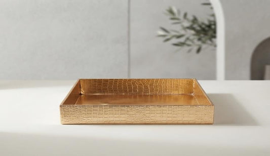 Hamper Tray 10x10 Gift Tray (CROCODILE GOLDEN TRAY)