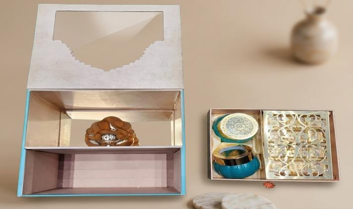 Awesome Series Jar Boxes 2-Jar Dry Fruit Gift Box (M.0114 GANESHA)
