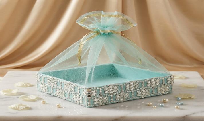 Hamper Basket 8x8x3 Gift Basket (MIRROR BASKET)