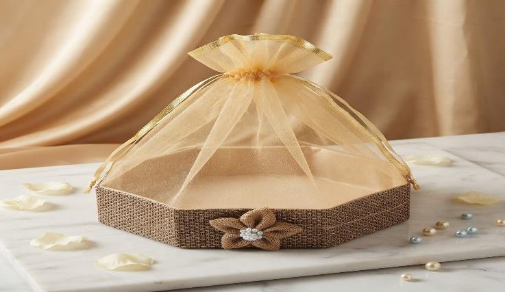 Hamper Basket 12x12x12 Gift Basket (HEXA JUTE POLY)