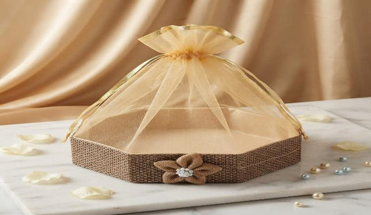 Hamper Basket 12x12x12 Gift Basket (HEXA JUTE POLY)