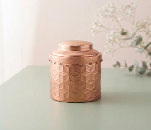 Copper & Printed Tin Jar Dry Fruit Gift Box (METAL DOME)