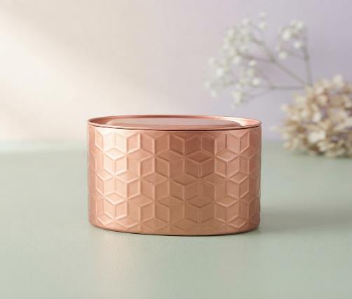Copper & Printed Tin Jar Dry Fruit Gift Box (METAL OVAL)