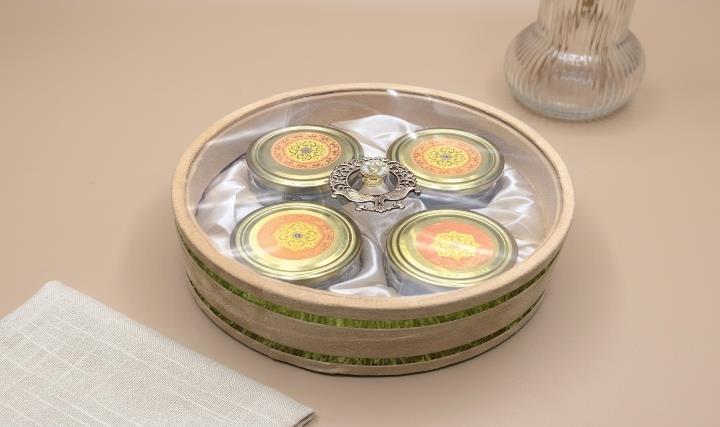 Awesome Series Jar Boxes 4-Jar Dry Fruit Gift Box (ROUND)