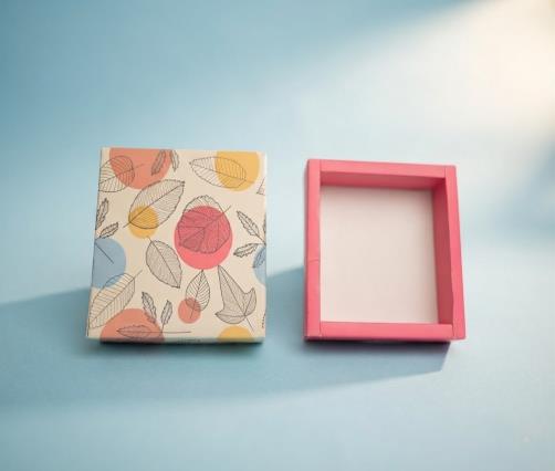 Printed Tray Sweet Box 6x6 Festive Sweet Box (LEAVES)