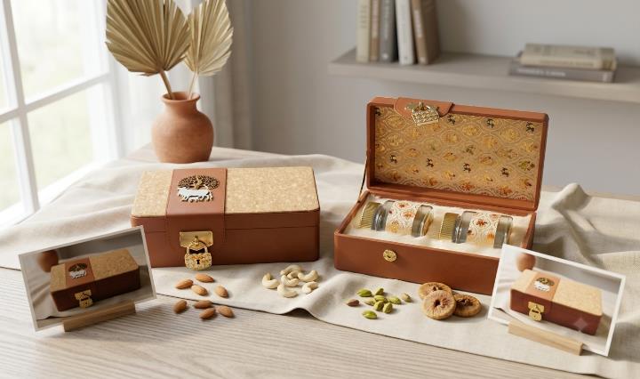 Royal Imperial Jar Series 2-Jar Dry Fruit Gift Box (PREMIUM 361)