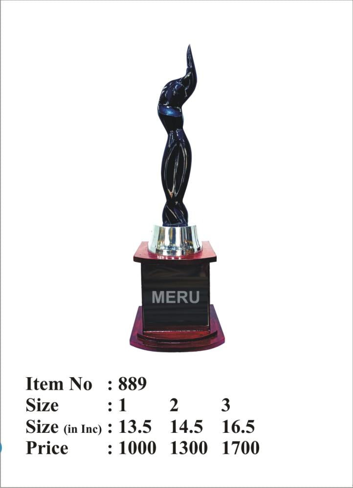 Sleek black acrylic trophy design; ideal for corporate awards and employee recognition.