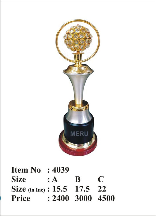 Premium Crystal Globe Trophy Award - Ideal for recognition awards and corporate trophies.