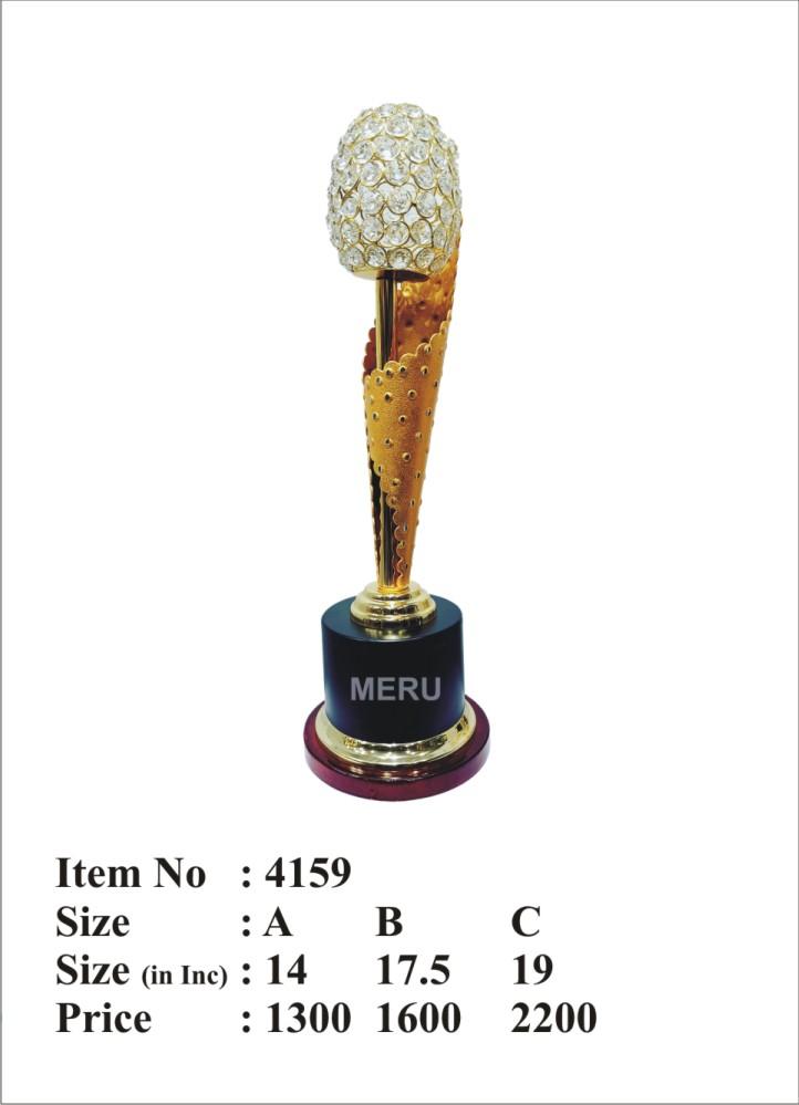 Gold and black premium trophy with crystal centerpiece; perfect for corporate awards and recognition.