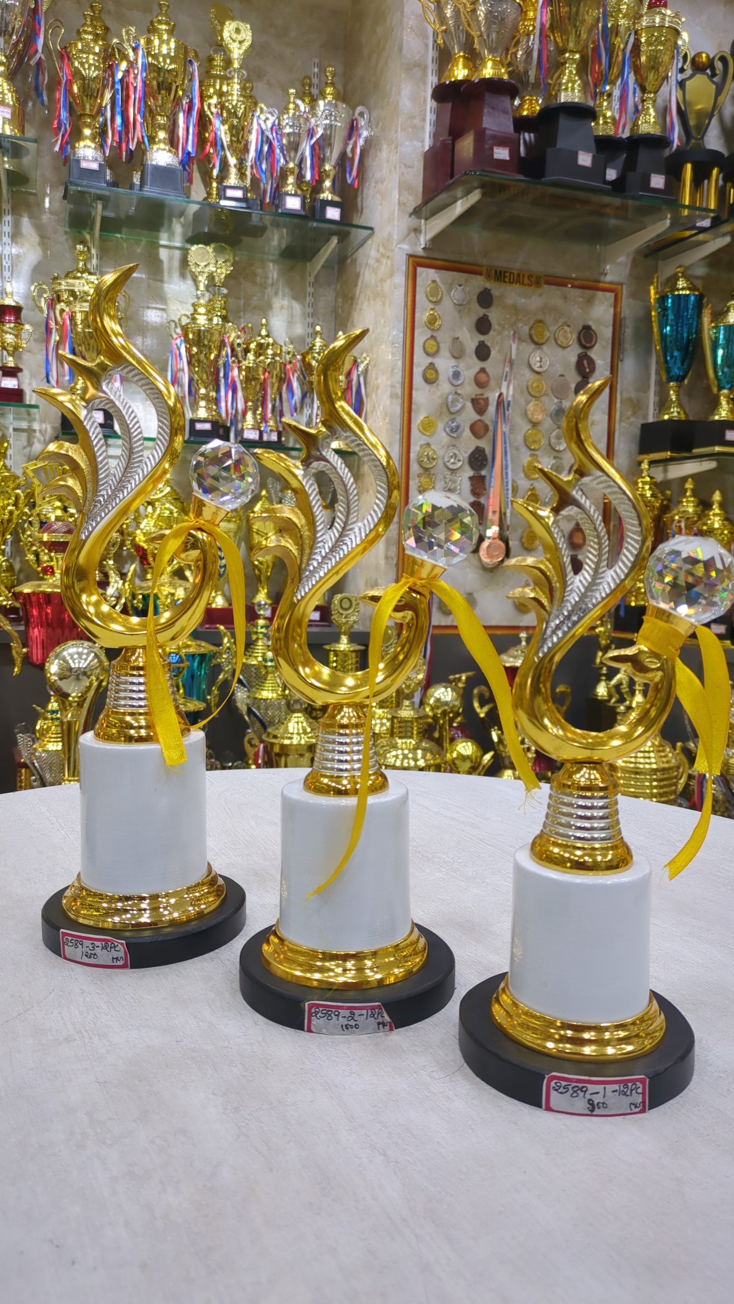 Premium Flame Crystal Trophy - Award for Excellence