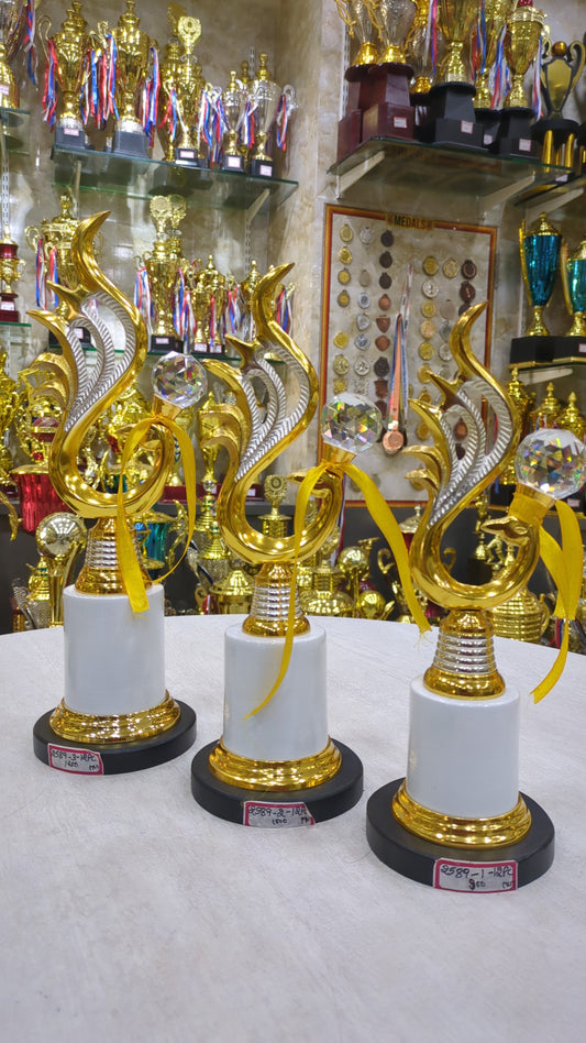 Premium Flame Crystal Trophy - Award for Excellence