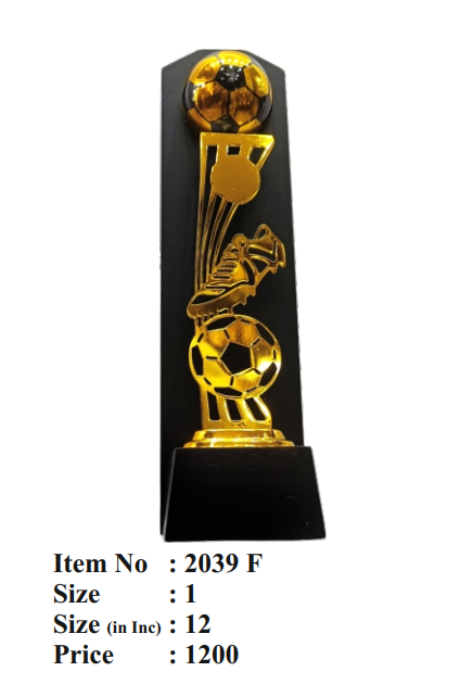 Premium Football Trophy Award Gold Accents 2039 f - Corporate Recognition