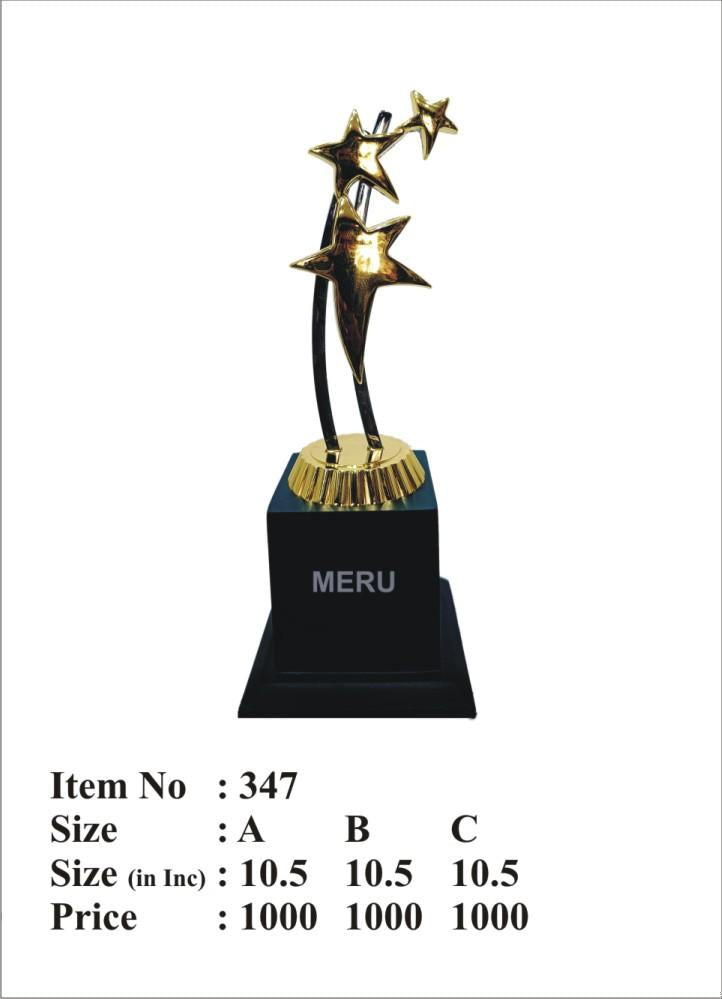 Gold star trophy; ideal for recognition awards and corporate trophy presentations.