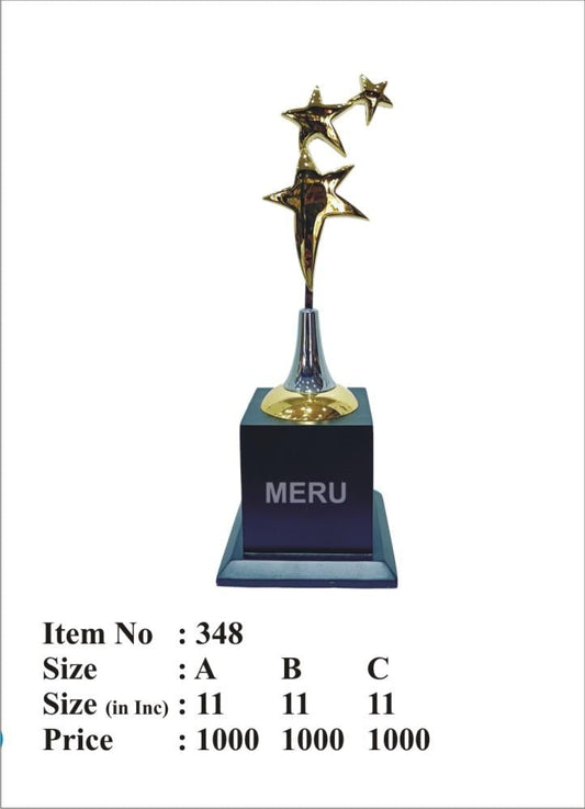 Gold star corporate trophy