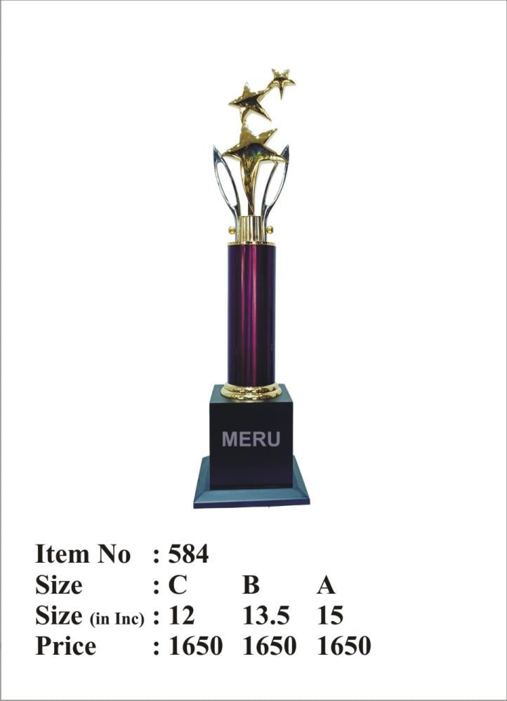 Gold star corporate trophy