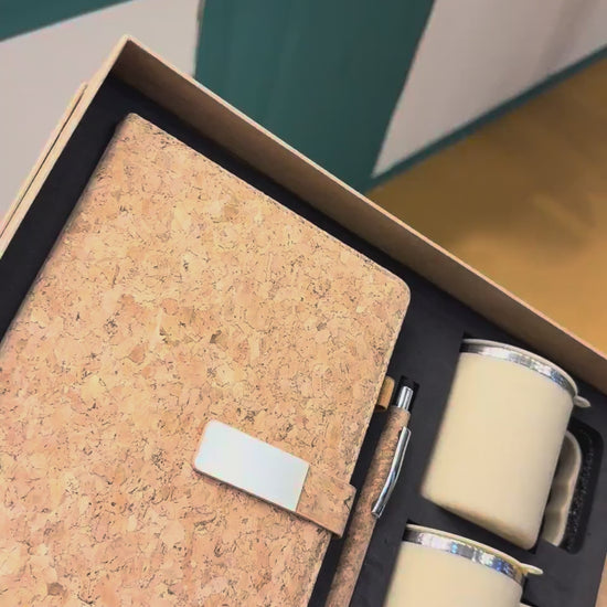 Cork Notebook & Ceramic Mug Pair Gift Set