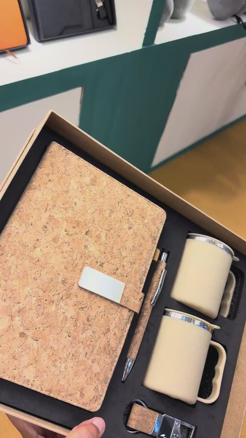 Cork Notebook & Ceramic Mug Pair Gift Set