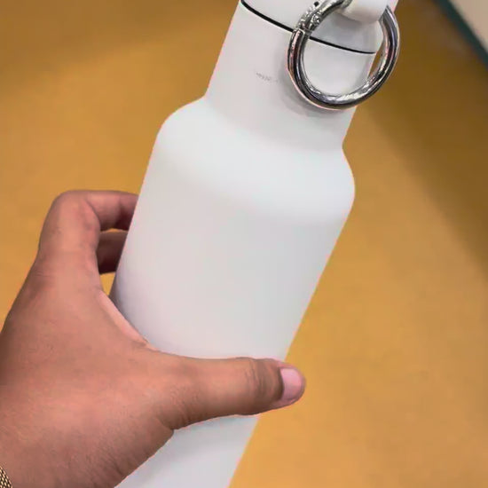 Sports Bottle with Loop Cap - White video