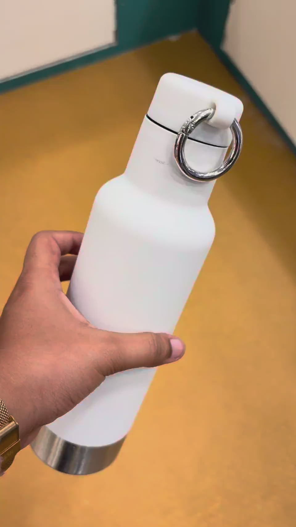 Sports Bottle with Loop Cap - White video