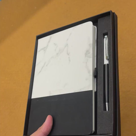 Marble-Top Notebook & Pen Set