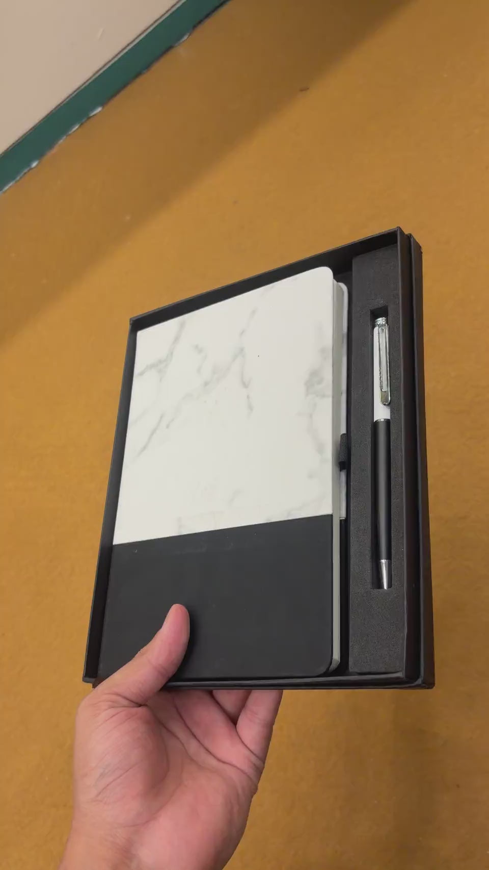 Marble-Top Notebook & Pen Set
