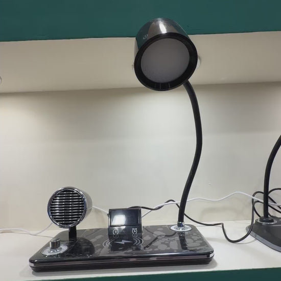 Desk Gooseneck Lamp with Speaker & Wireless Charger