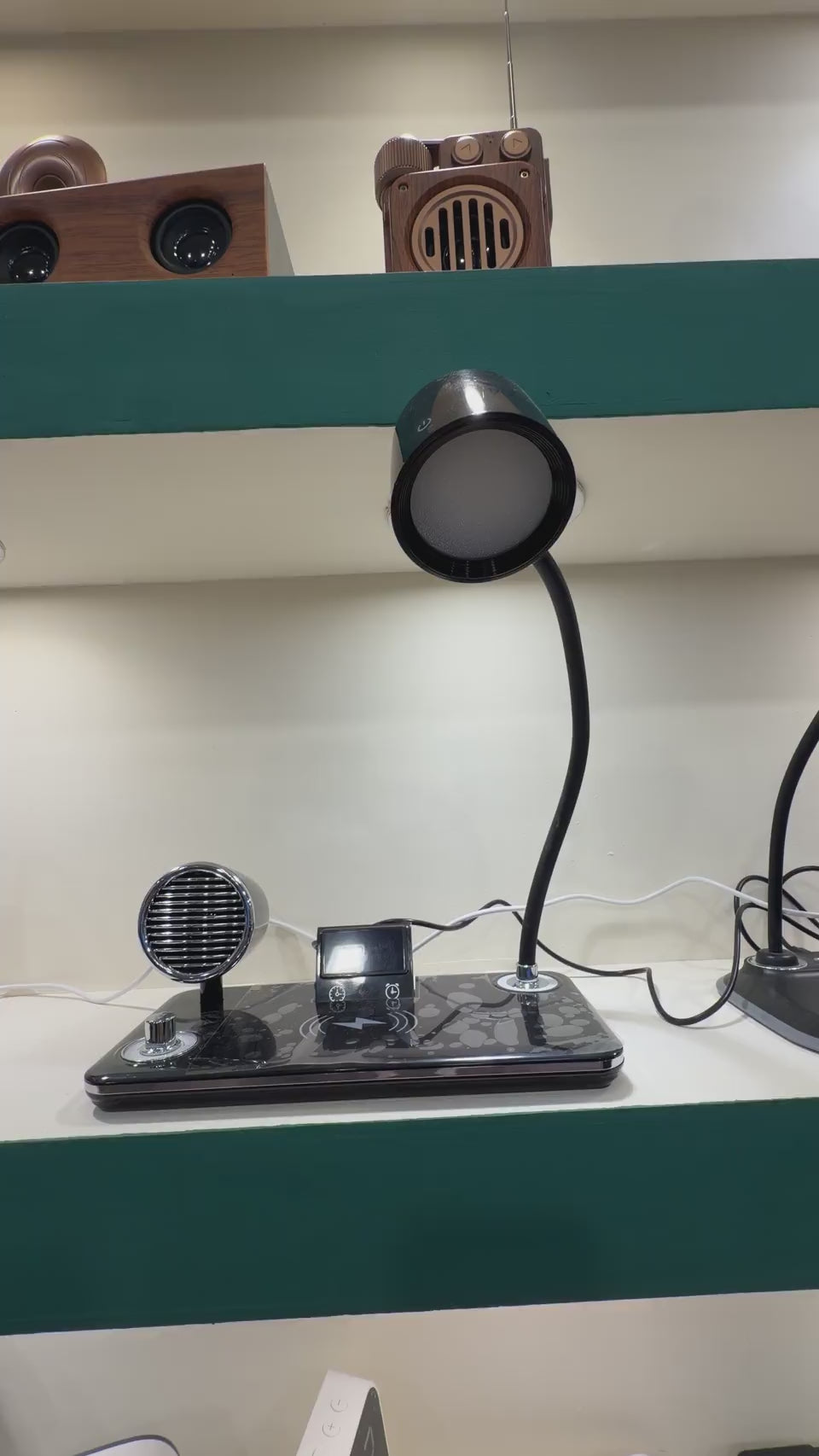 Desk Gooseneck Lamp with Speaker & Wireless Charger