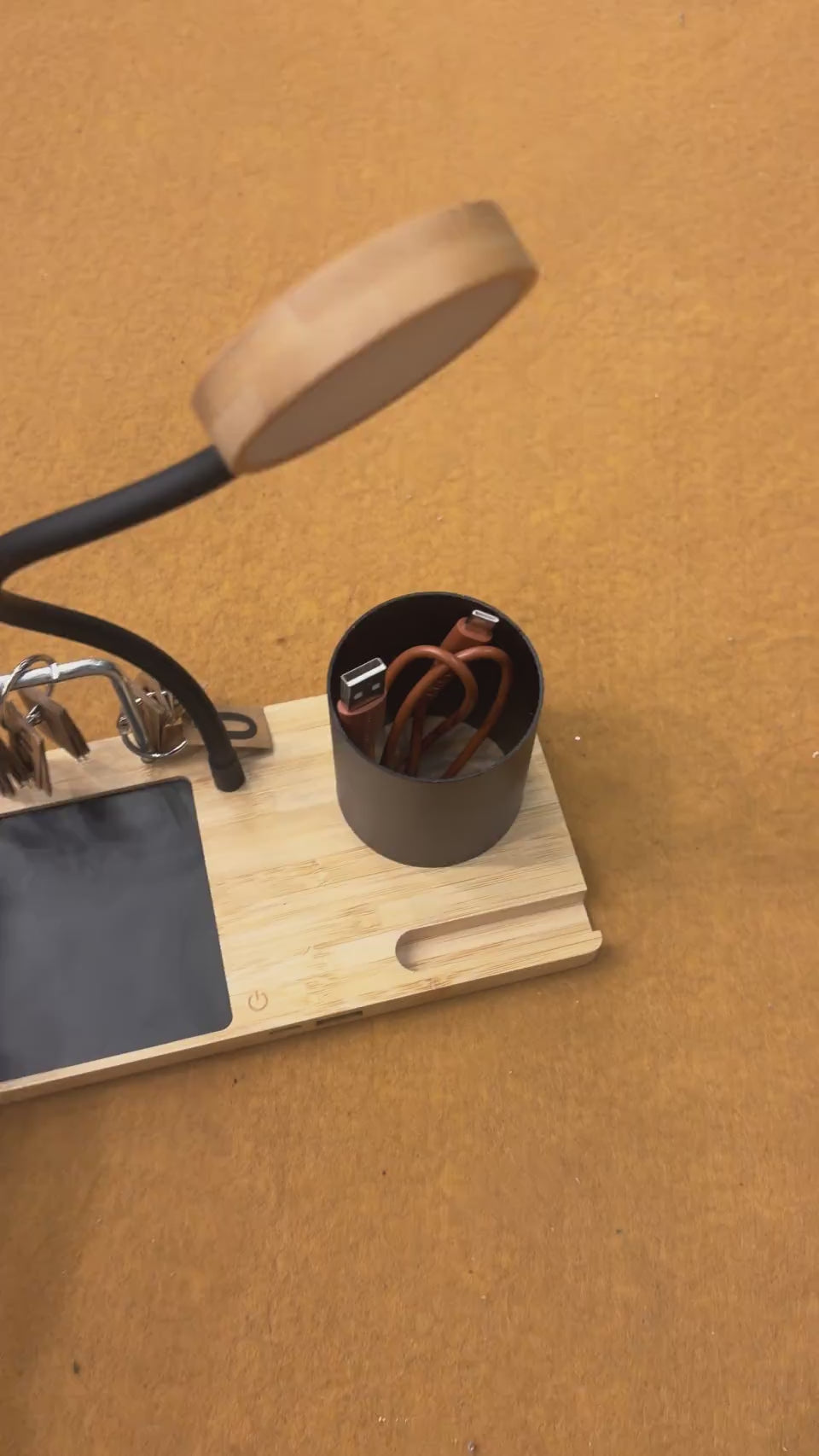 Desk Lamp with Pen Holder & Wireless Charger Tray