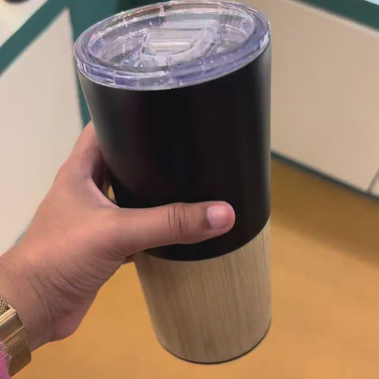 Bamboo Base Insulated Tumbler - Black - video IMG_9689