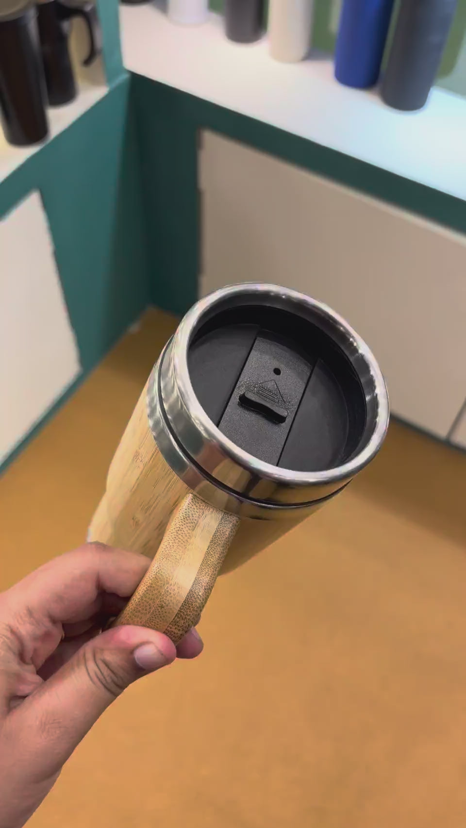 Bamboo Travel Mug with Wooden Handle 480 ml – MGH 7039