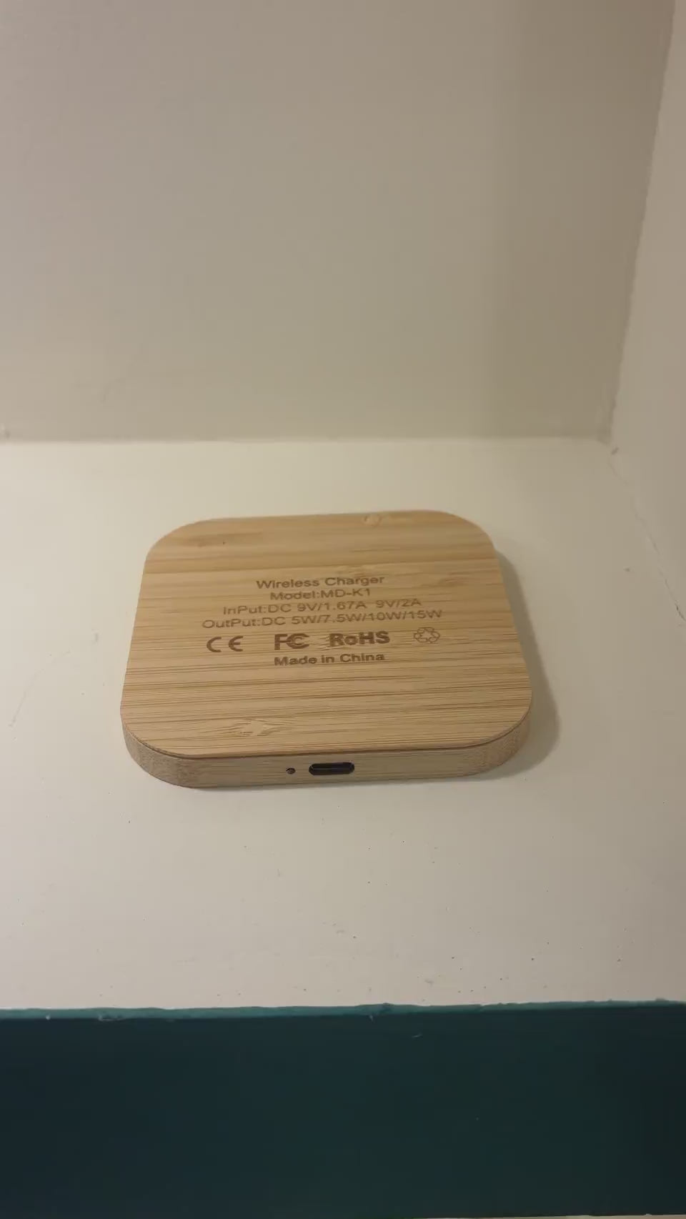 Bamboo Square Wireless Charger – 9034-2