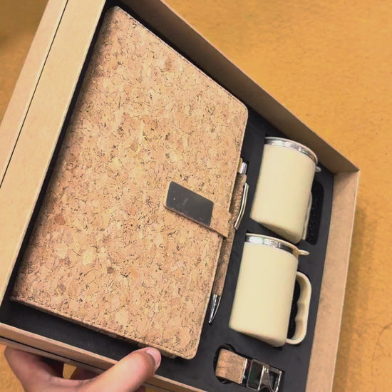 Cork Notebook & Ceramic Mug Pair Gift Set