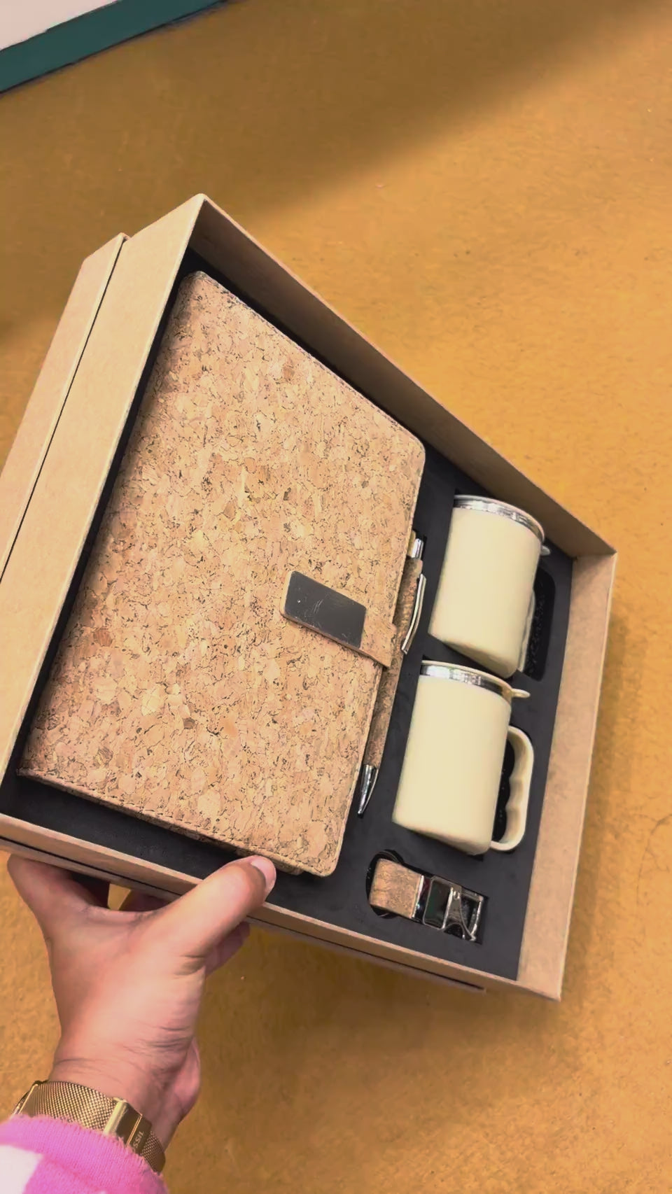 Cork Notebook & Ceramic Mug Pair Gift Set