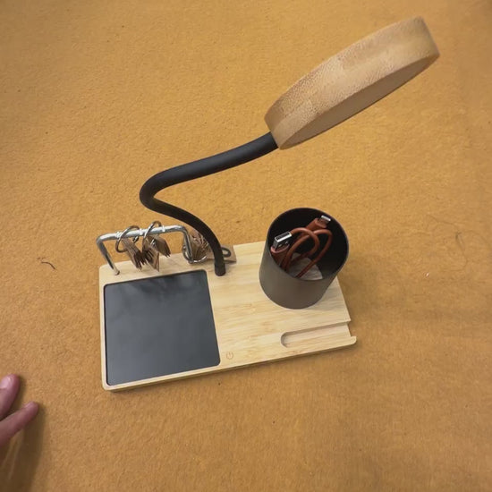 Desk Lamp with Pen Holder & Wireless Charger Tray