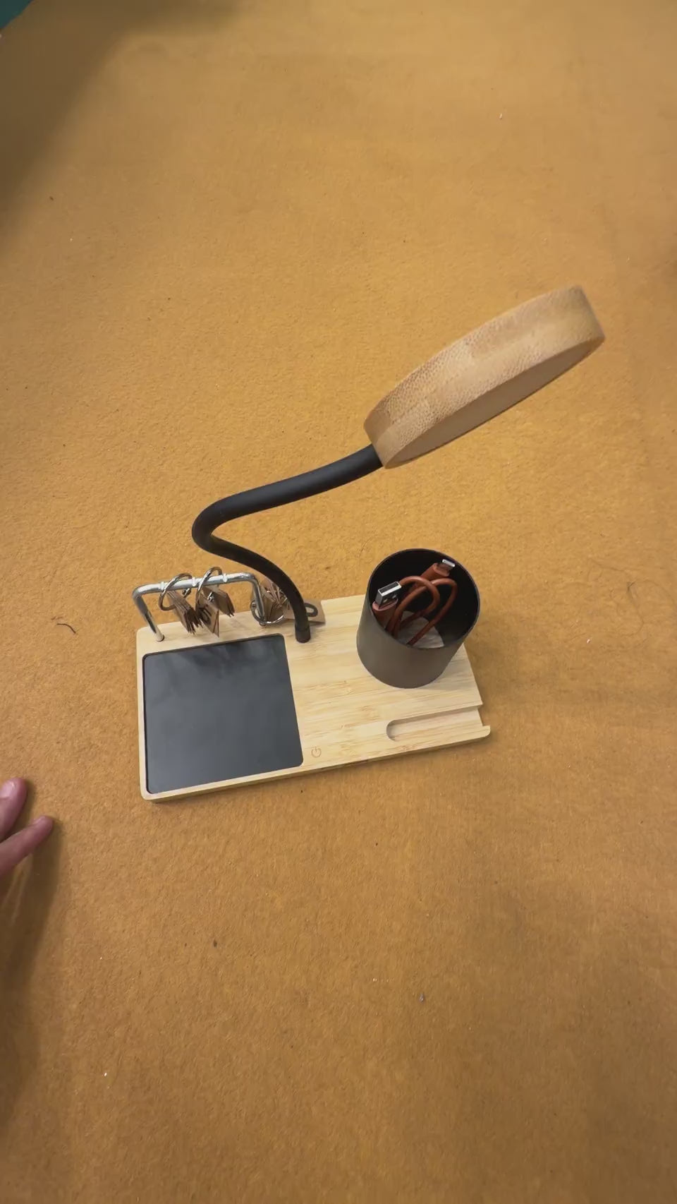 Desk Lamp with Pen Holder & Wireless Charger Tray