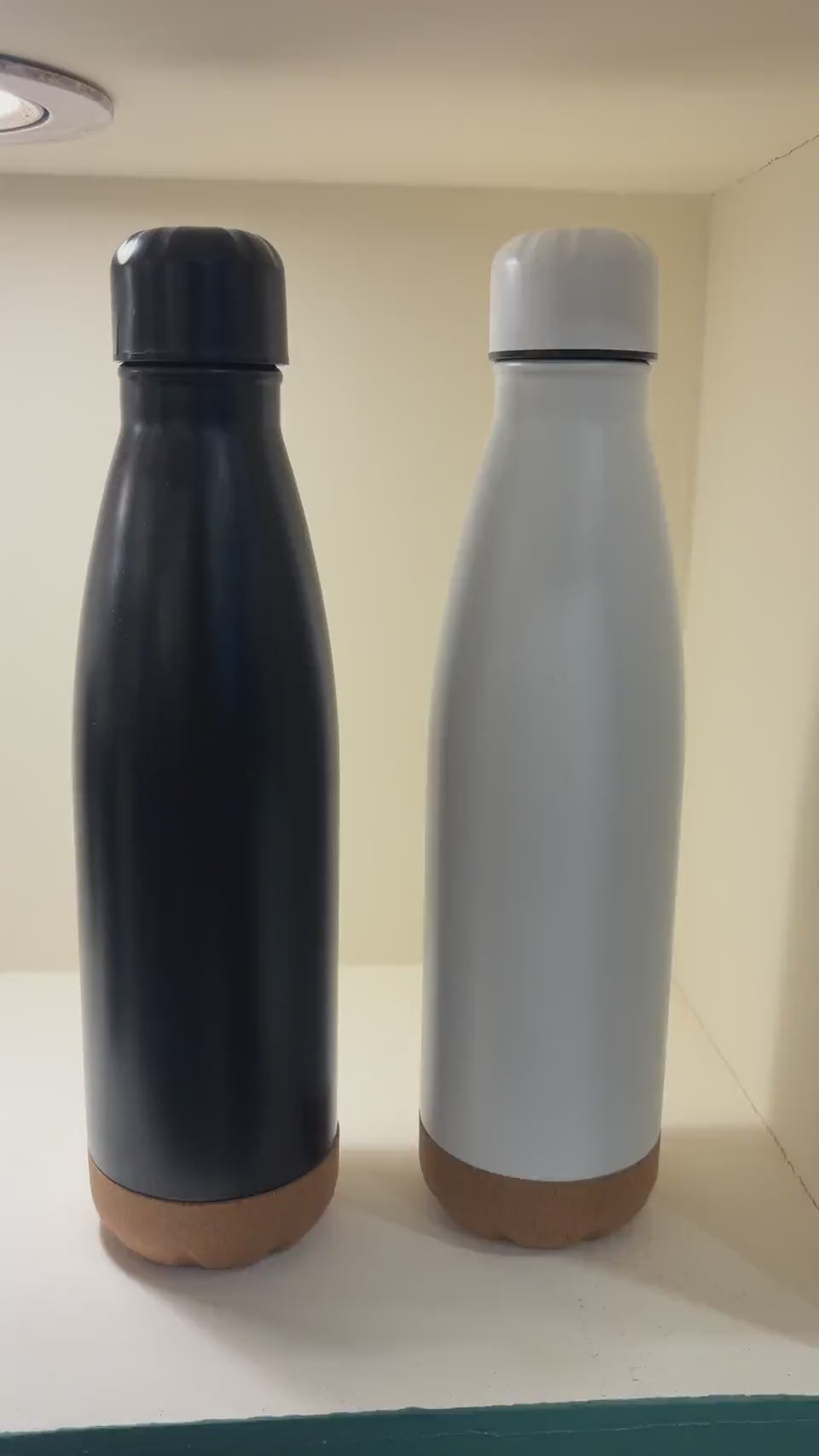 Cork Base Cola-Shaped Bottle - Black and White pair - real product video