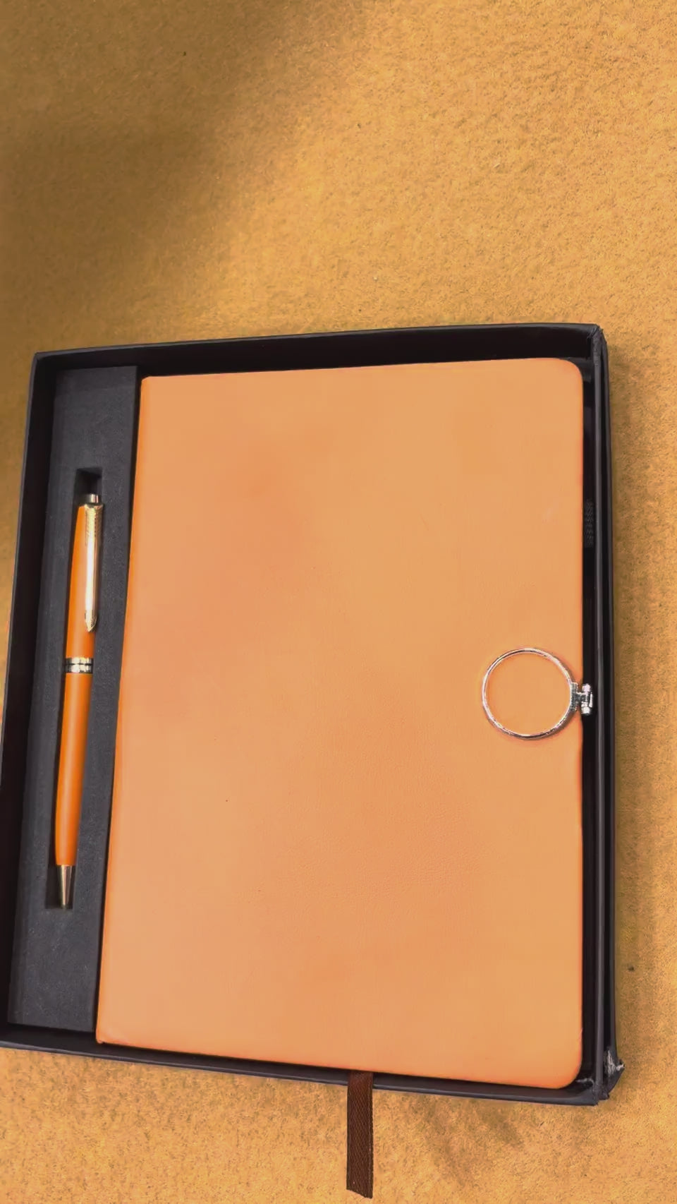 Leather Diary & Pen Gift Set — Slim Two-Piece Combo - Cream