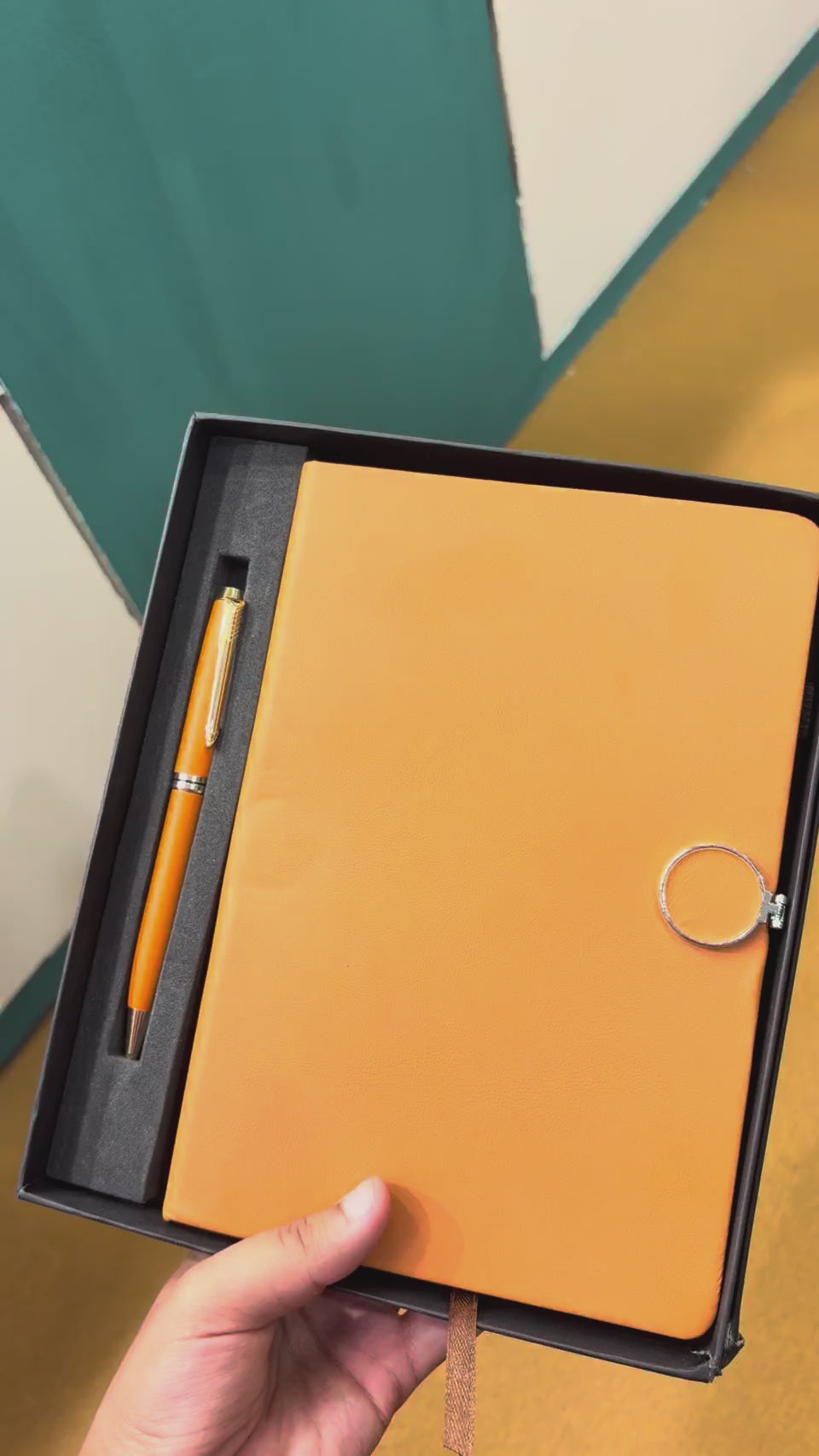 Leather Diary & Pen Gift Set — Slim Two-Piece Combo - Cream
