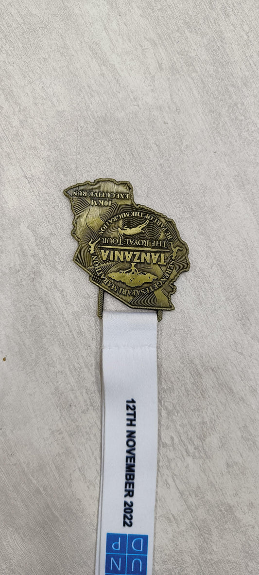 Antique gold Tanzania Marathon Recognition Award
