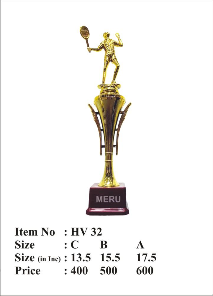 Gold Tennis Trophy - Dynamic Action Shot - HV32