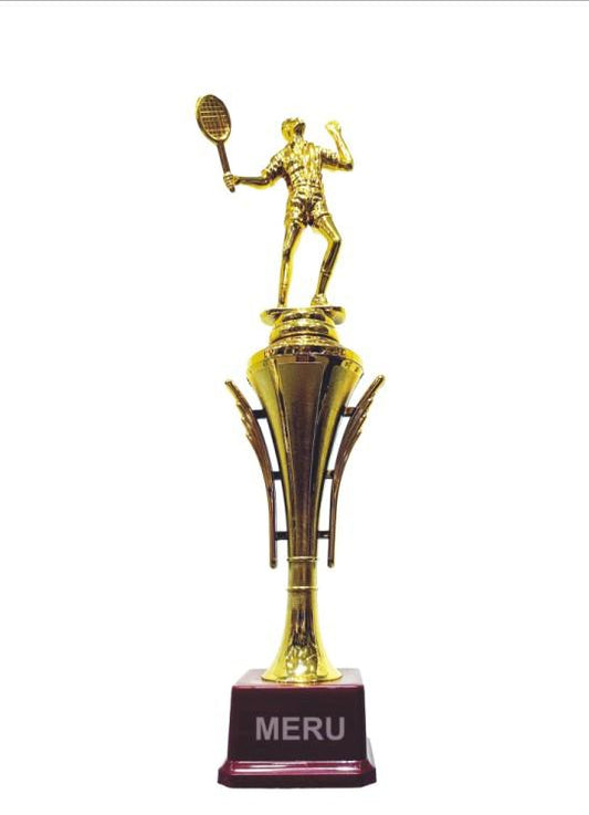 Gold Tennis Trophy - Dynamic Action Shot - HV32