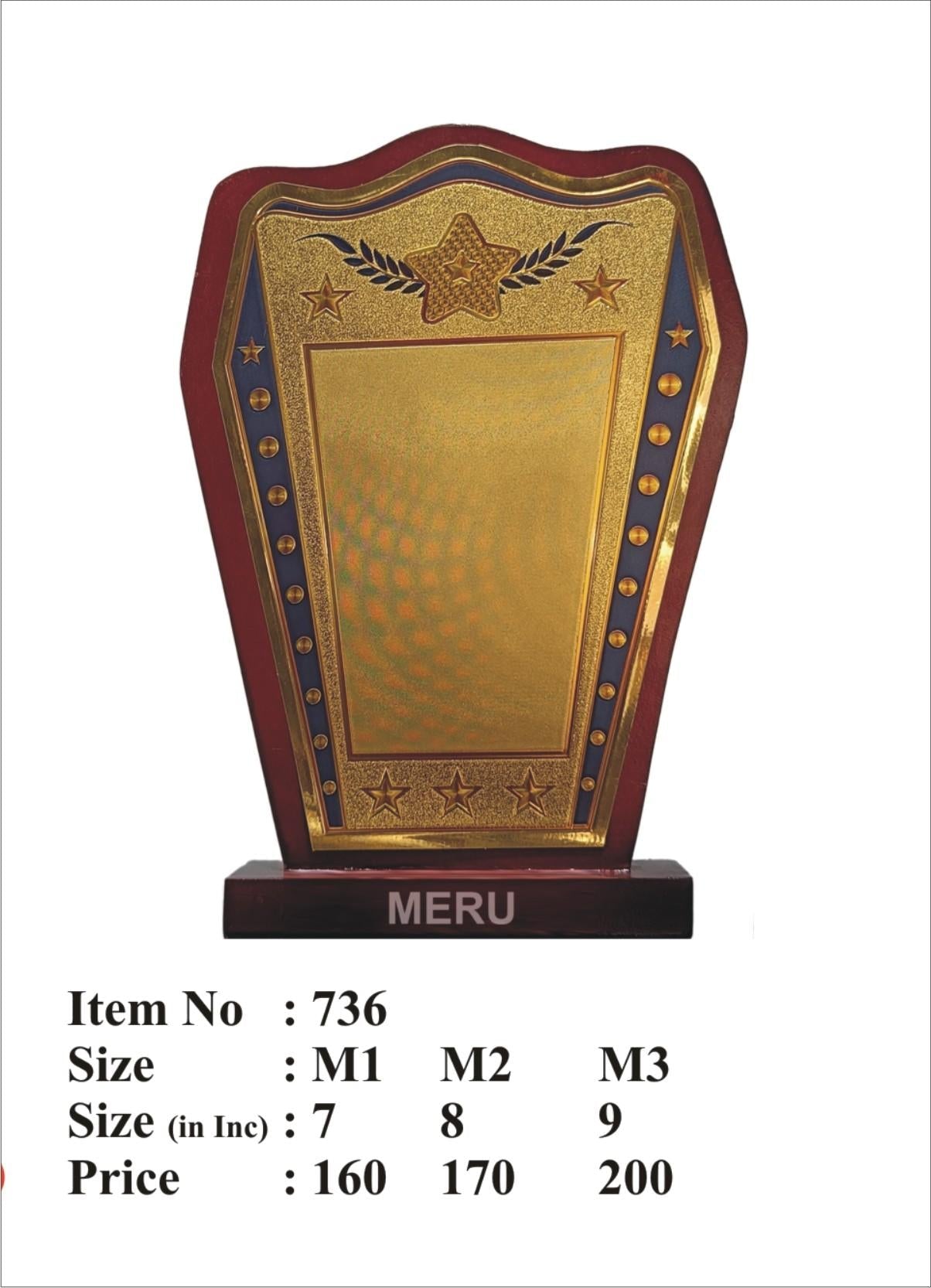 Gold Plate Wooden Memento.