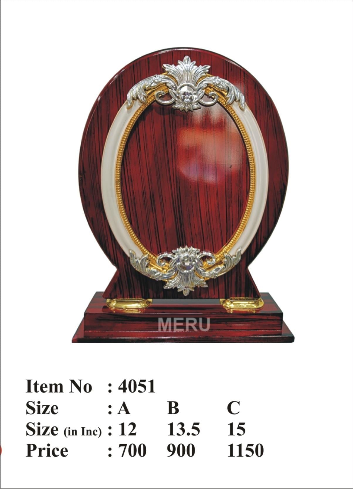 Elegant wooden trophy with silver and gold accents; perfect for awards and recognition.
