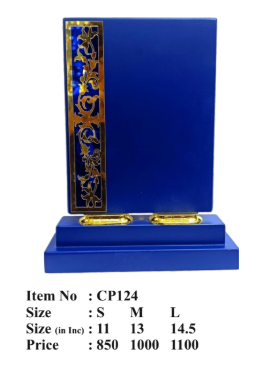 Blue Floral Wooden Memento Award - CP124