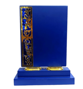 Blue Floral Wooden Memento Award - CP124